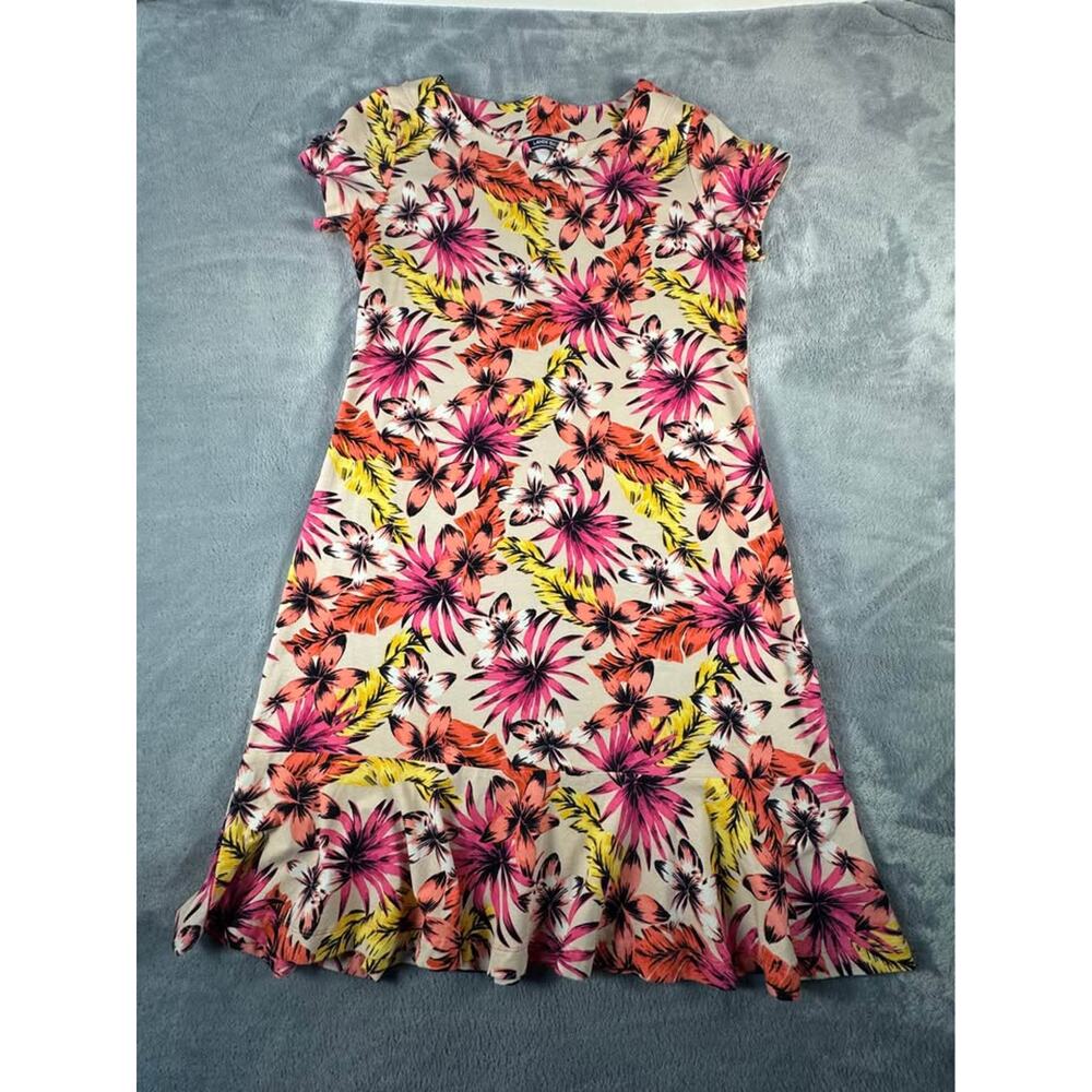 Womens Floral Dress Lands End Size Small Bright Tropical Summer Dress